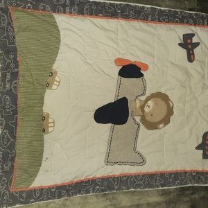 Infant airplane crib set with matching bedskirt